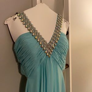 Turquoise Evening Gown / Prom Dress